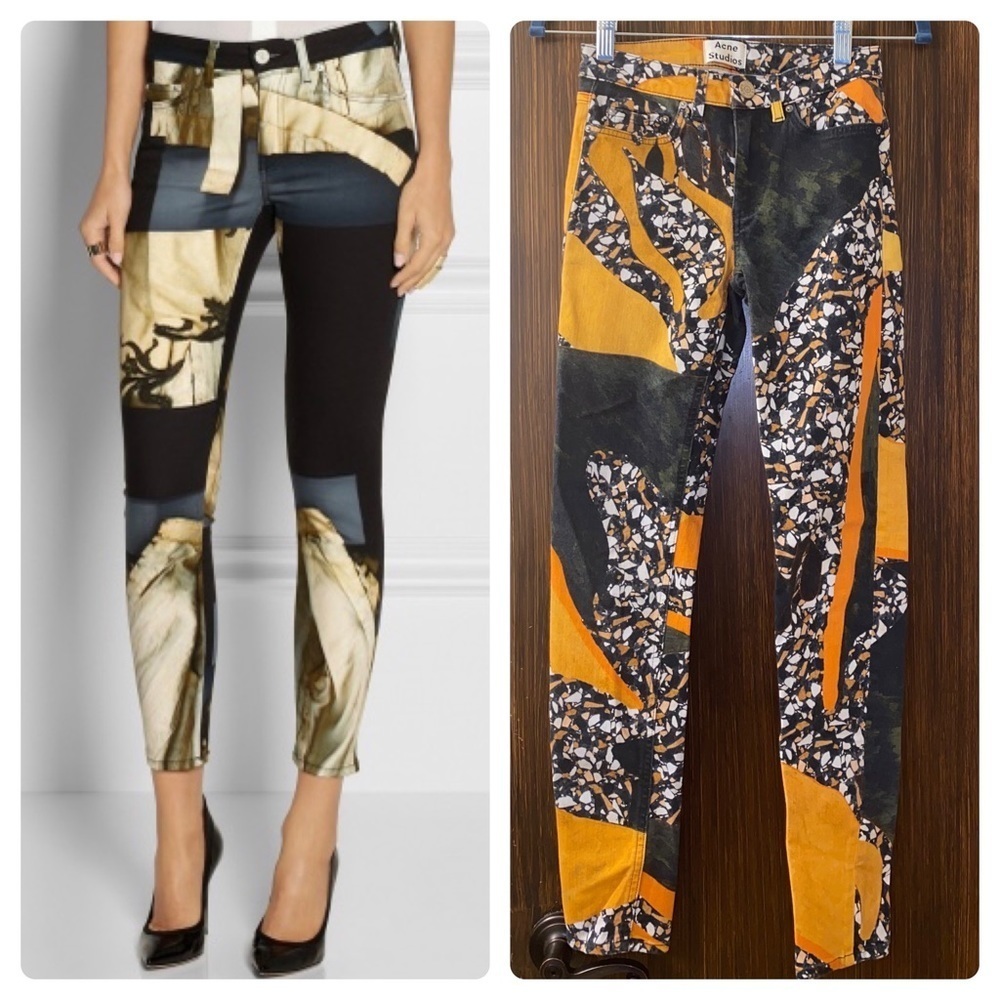 ACNE Studios Skin 5 Pocket printed mid-rise skinny jeans (16)